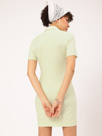 DressBerry Ruched Texture Knit Bodycon Mini Dress