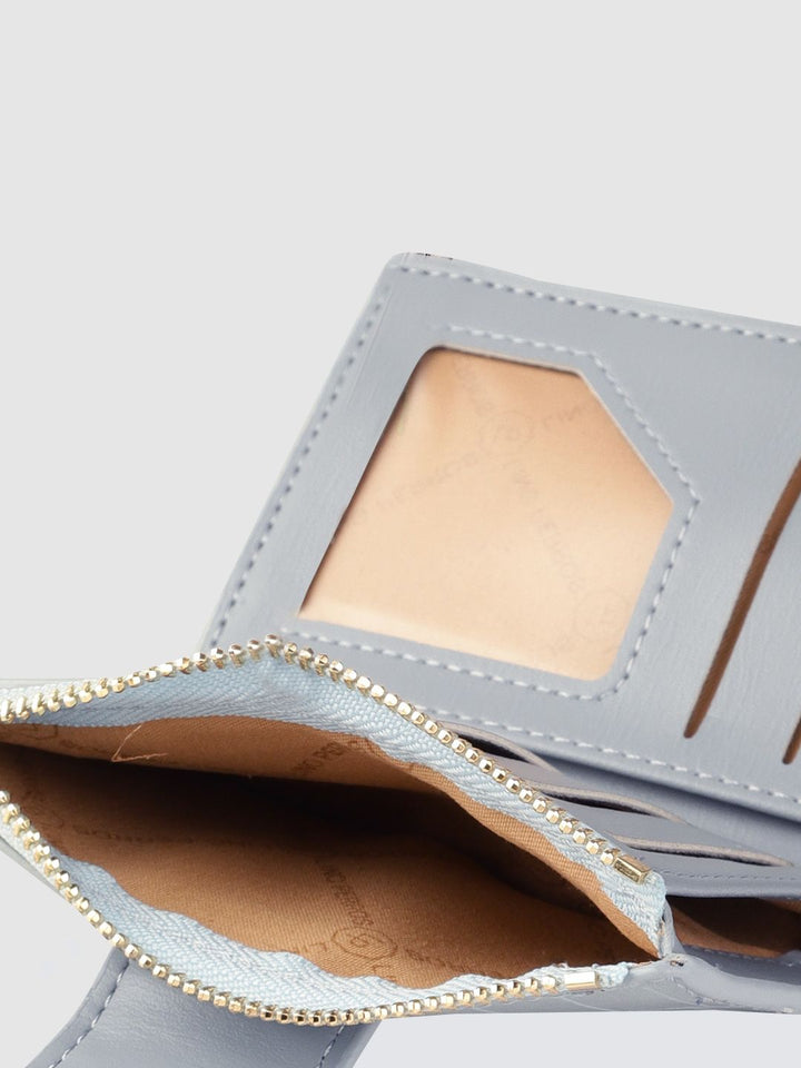 Lino Perros Women Blue Textured PU Two Fold Wallet