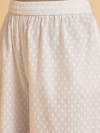W White Floral Printed Pure Cotton Kurta with Sharara & With Dupatta
