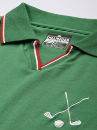 Dillinger wanita biasa fit lencana sulaman polo tshirt