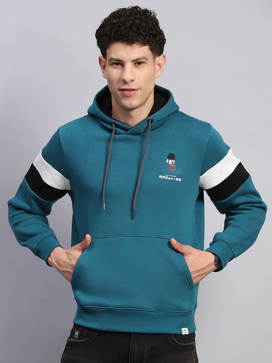 Monte Carlo Men Printed Cotton Hooded Neck Full Sleeve Sweatshirt