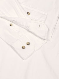 Thomas Scott Men Classic Spread Collar Solid Cotton Casual Shirt