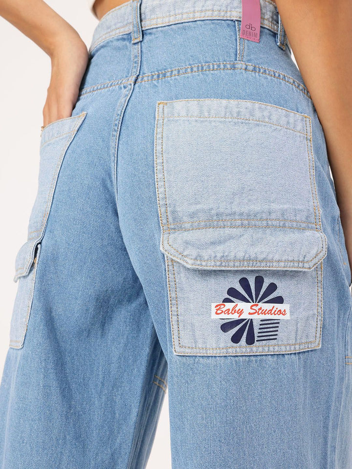 DressBerry Women Tailored Traces Baggy Jeans
