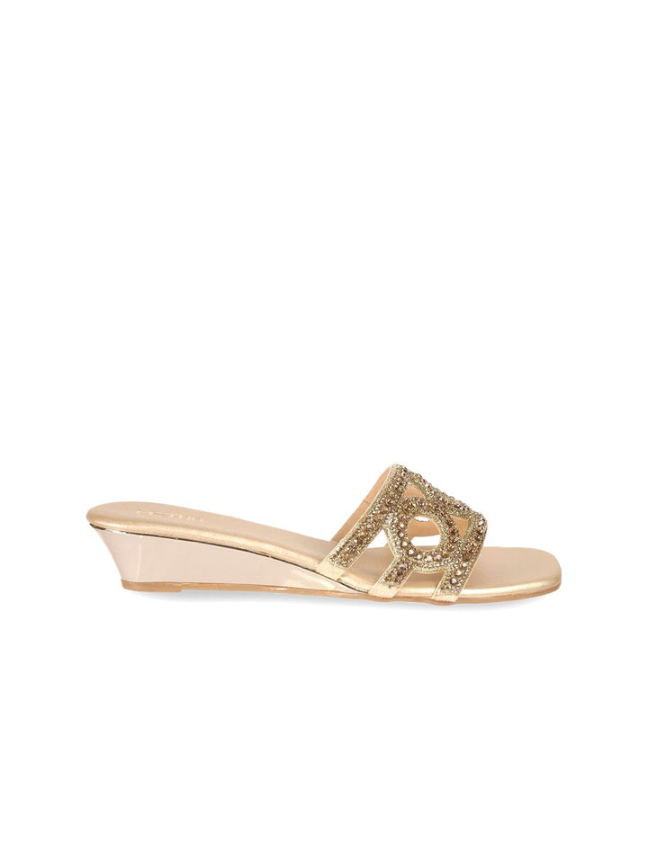 Metro Women Embellished Square Toe Open Toe Heels