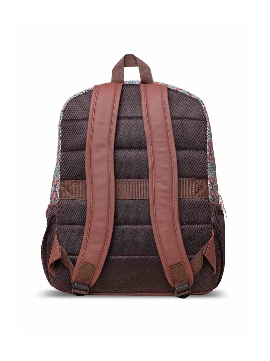 Zouk Wanita Green & Black Geometric Backpack
