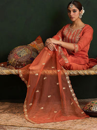 Indo Era Women Ethnic Motifs Embroidered Regular Gotta Patti Kurta with Trousers & With Dupatta