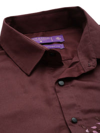 House of Pataudi Self Design Pure Cotton Opaque Party Shirt