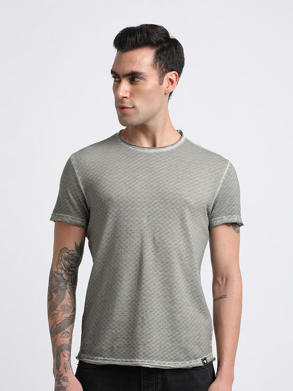 T-shirt T-shirt Tulen Mentah Geometri Beruang