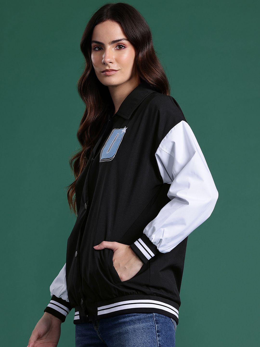 DressBerry Women Typography Bomber Jacket