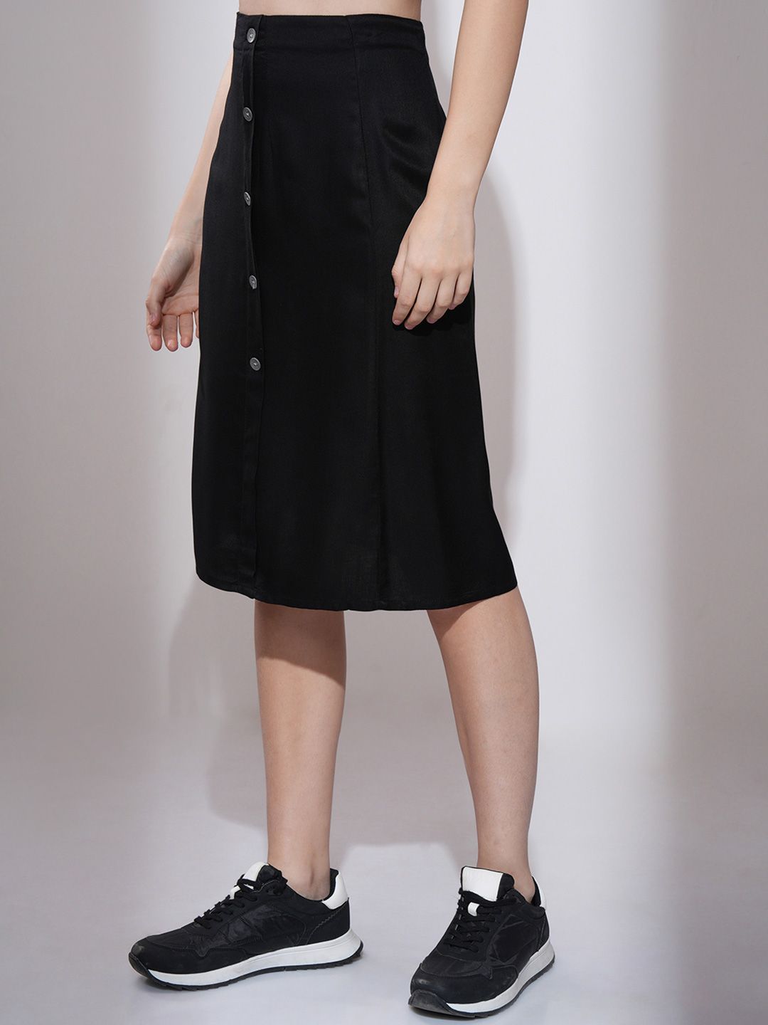 Tokyo Talkies Wrap Midi A-Line Solid Skirts