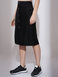 Tokyo Talkies Wrap Midi A-Line Solid Skirts