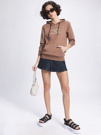 DressBerry Textual Printed Hooded Sweatshirt
