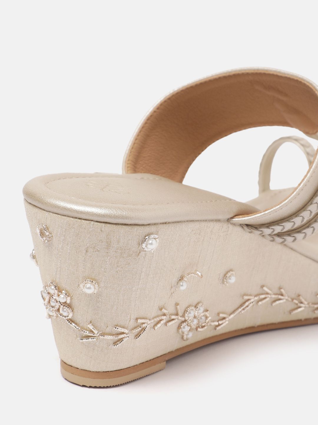House of Pataudi Floral Embroidered Wedges