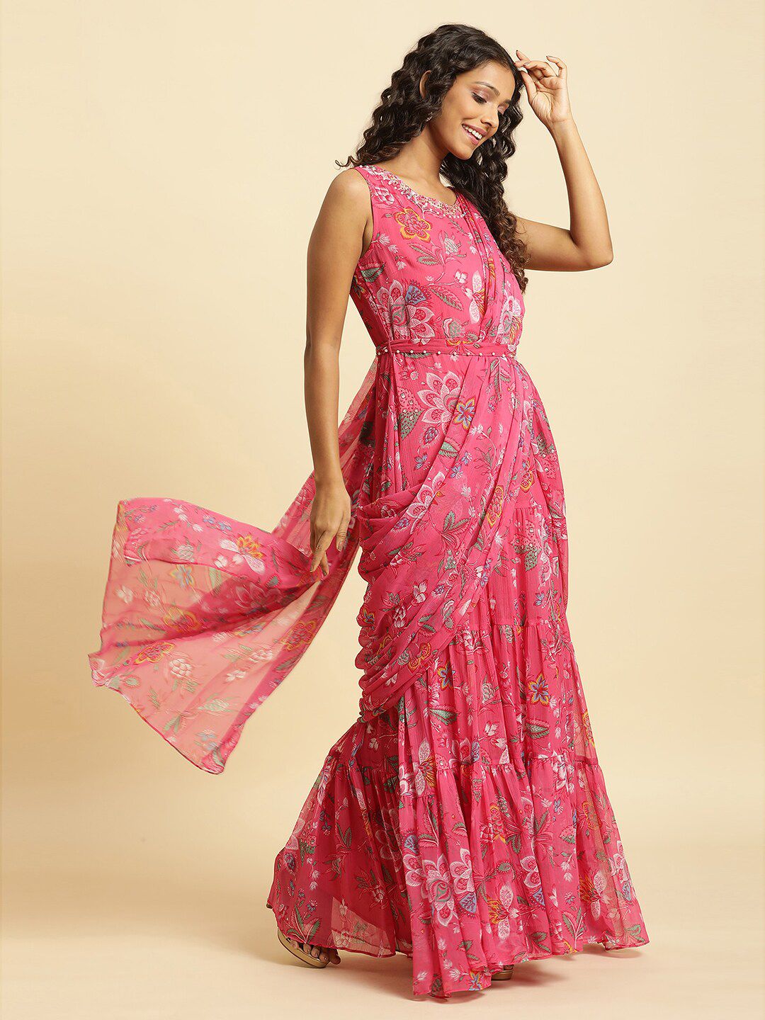 W Floral Printed Ethnic Maxi Dress