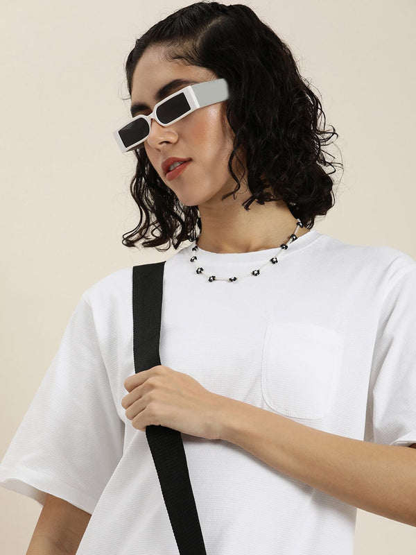 DILLINGER Women Honeycomb Structure Oversized Tshirt