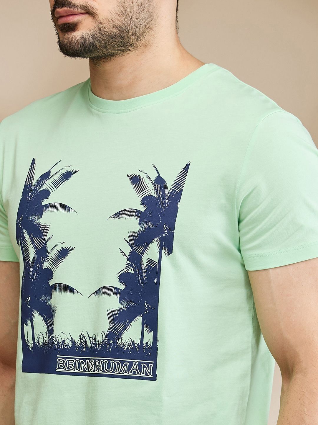 Being Human Men Floral Printed Tropical Applique T-shirt