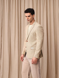 Mr Bowerbird Self Designed Single-Breasted Tailored Fit Casual Blazer