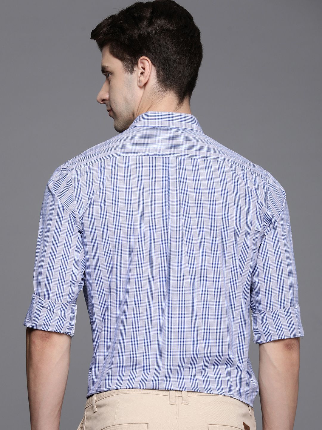 Raymond Contemporary Fit Checked Pure Cotton Semiformal Shirt