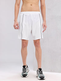 HRX by Hrithik Roshan Men Brand Logo Printed Mid-Rise Training Shorts with Contrast Piping