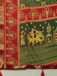 KALINI Bandhani Zari Pure Georgette Bandhani Saree