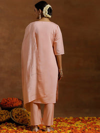 Gerua By Libas Floral Yoke Design Regular Sequinned Kurta With Trousers & Dupatta