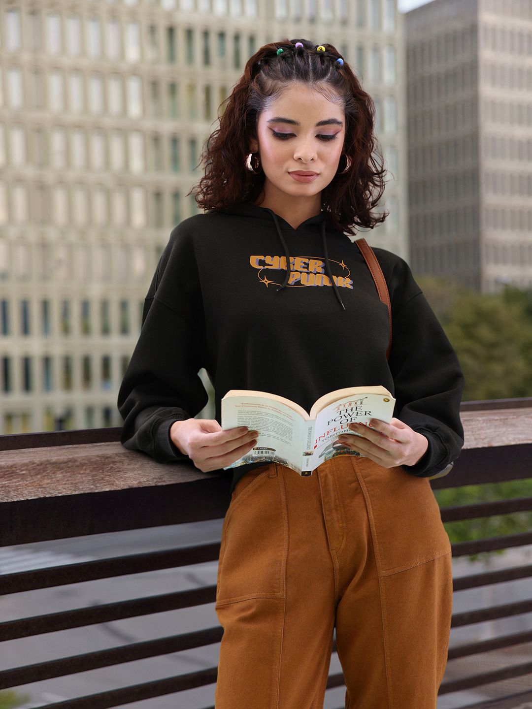 DressBerry Women Printed Hooded Sweatshirt
