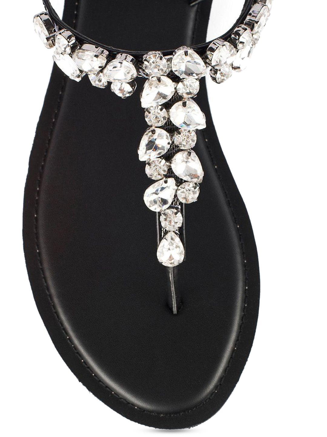 Lino Perros Women Embellished Open Toe T-Strap Flats