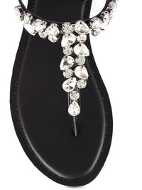 Lino Perros Women Embellished Open Toe T-Strap Flats
