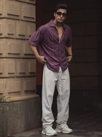 Powerlook India Slim Spread Collar Checked Oversized Casual Shirt