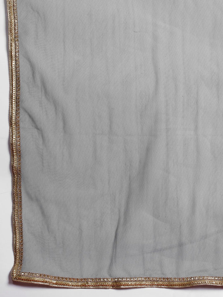 Anouk Tyohaar Foil Print Kurta with Sharara & Dupatta