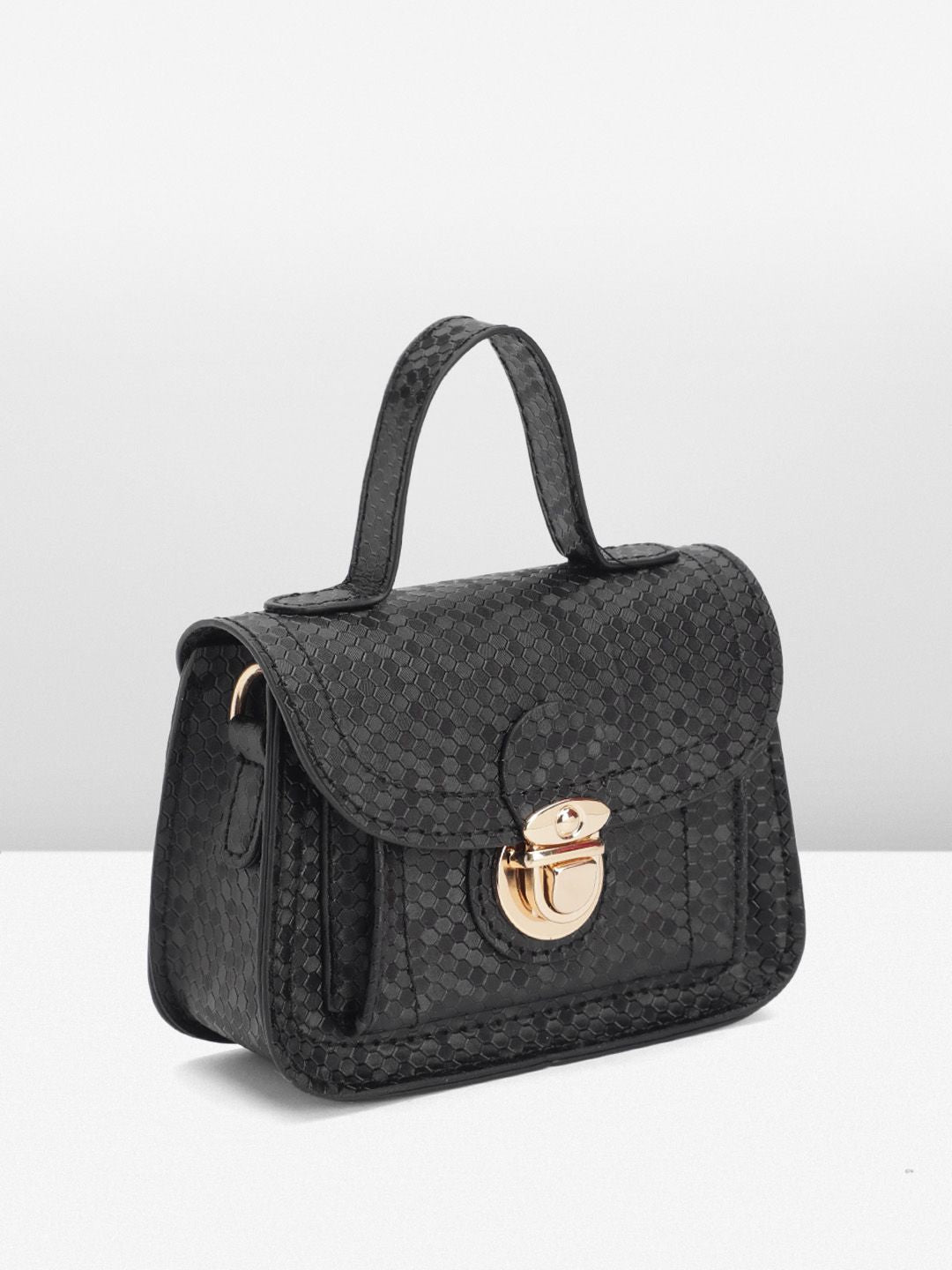 DressBerry Textured Structured Satchel Bag