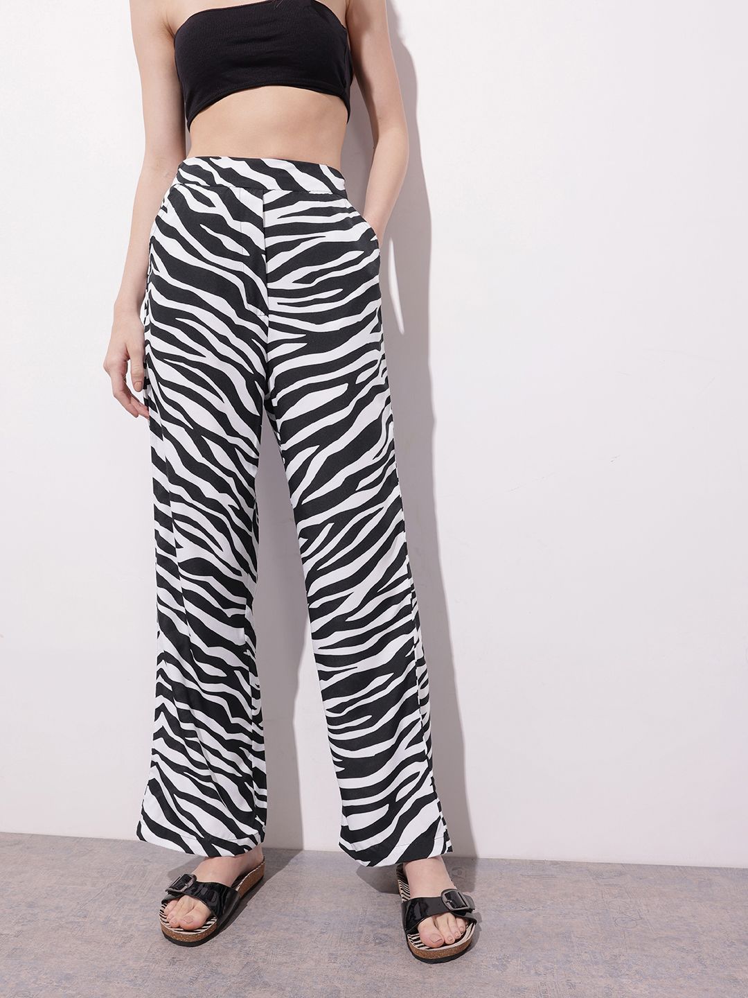 DressBerry Women Bringing Back the 90s Zebra Print Trousers