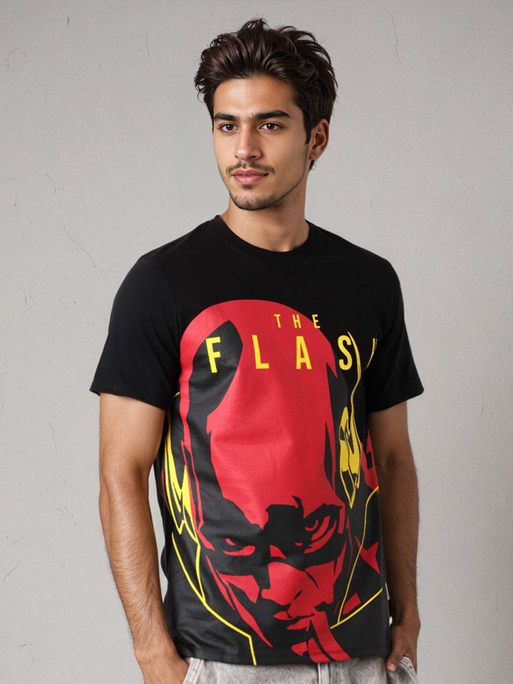 The Indian Garage Co Men Flash Graphic Printed Round Neck Cotton Slim Fit T-shirt