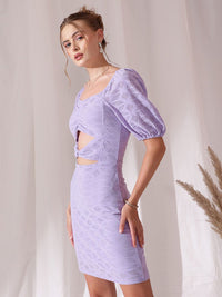 STREET 9 Square Neck Puff Sleeves Schfilli Sheath Dress