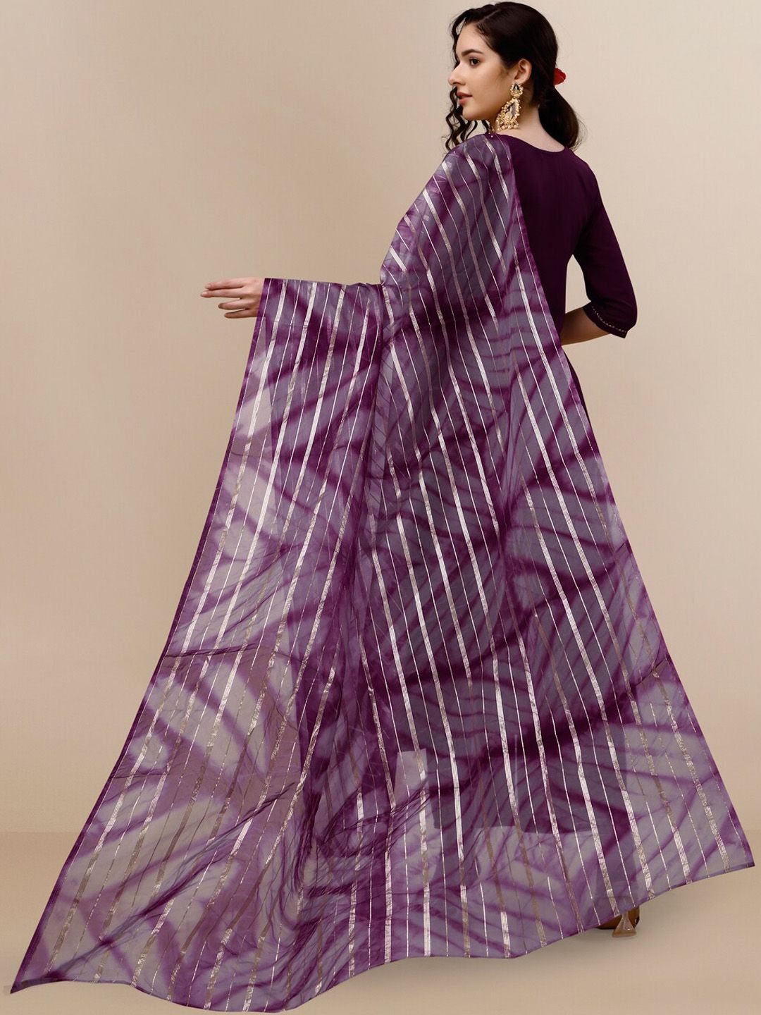 KALINI Floral Yoke Design A-Line Kurta With Palazzos & Dupatta
