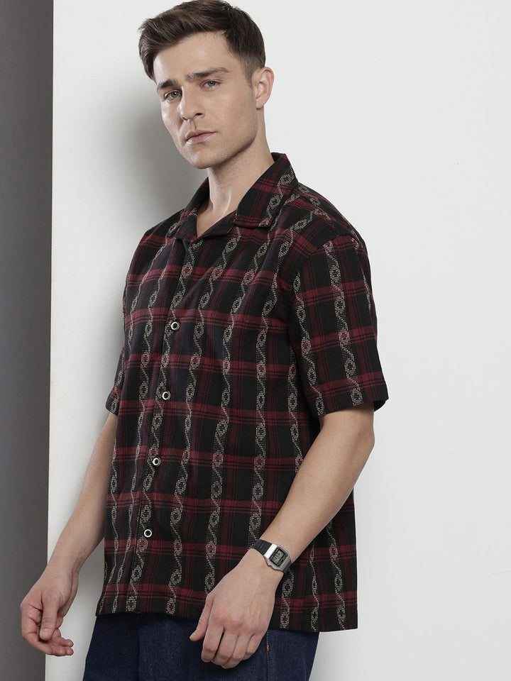 The Indian Garage Co Men Relaxed Fit Striped Resort Wear Shirt