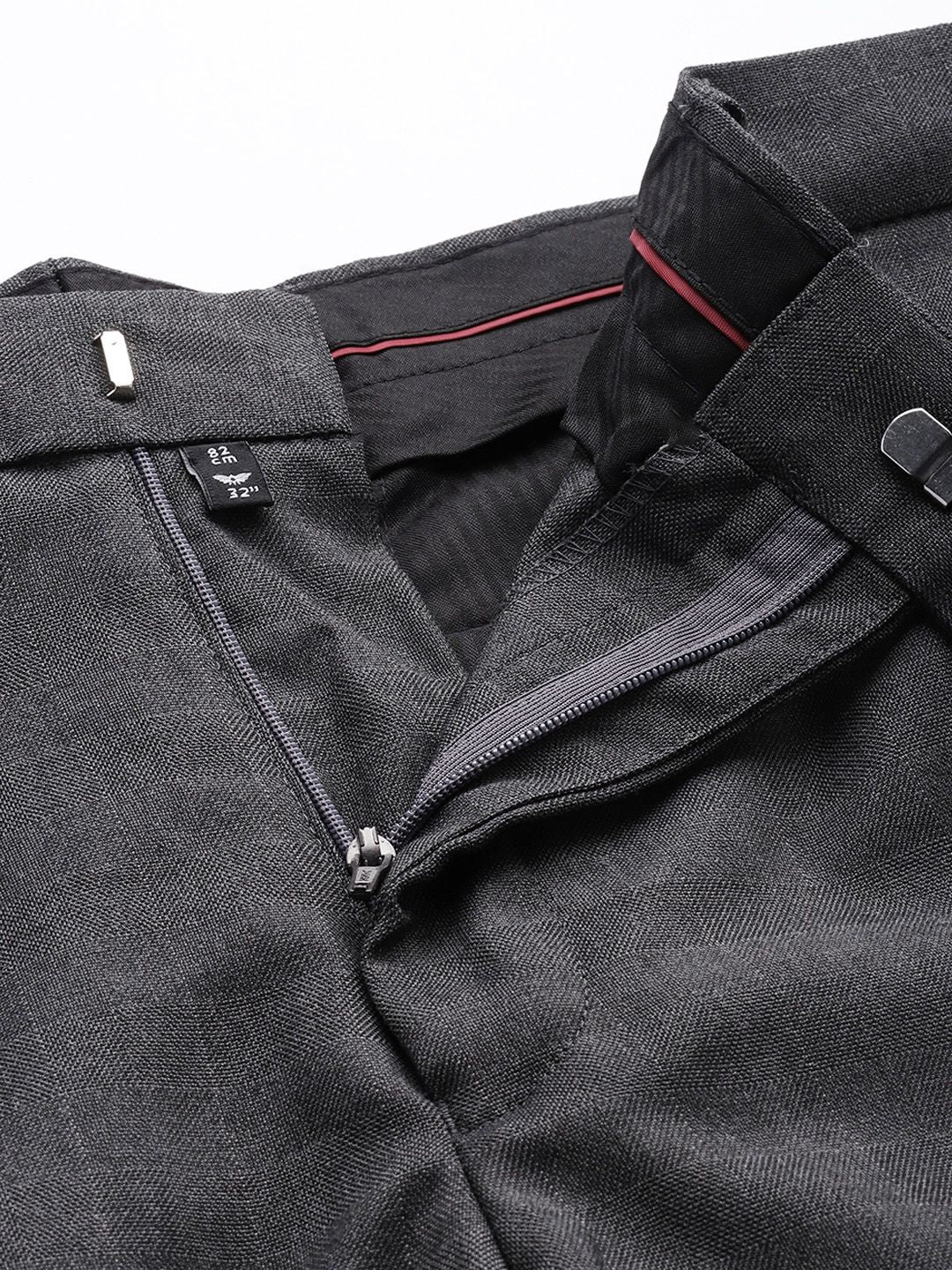 Park Avenue Men Checked Smart Fit Formal Trousers