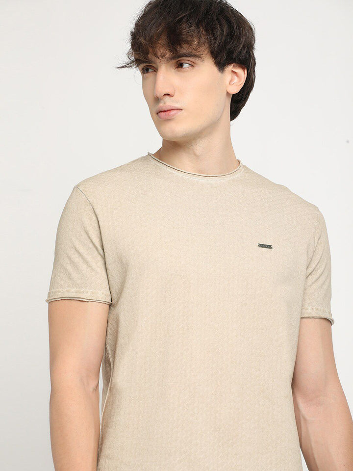 THE BEAR HOUSE Round Neck Pure Cotton Slim Fit T-shirt
