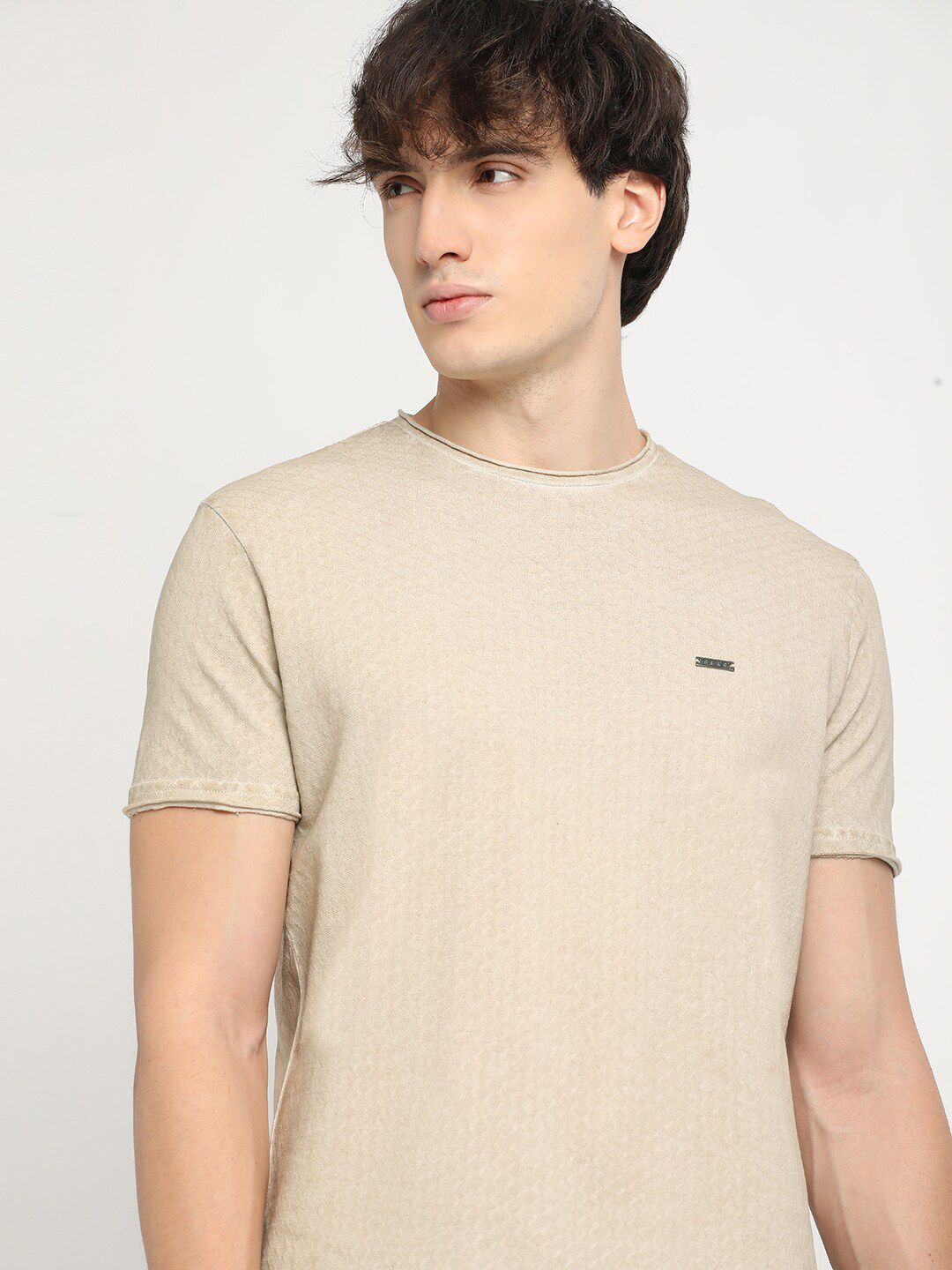 THE BEAR HOUSE Round Neck Pure Cotton Slim Fit T-shirt