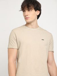 THE BEAR HOUSE Round Neck Pure Cotton Slim Fit T-shirt