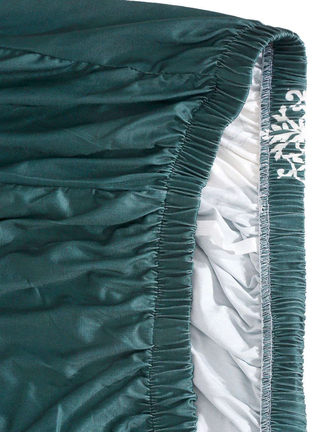 Sarung Sofa Dua Tempat Duduk Bercetak Etnik Cortina Hijau &amp; Putih