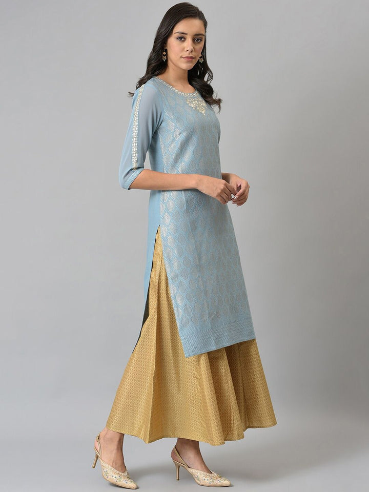 W Women Blue Ethnic Motifs Kurta