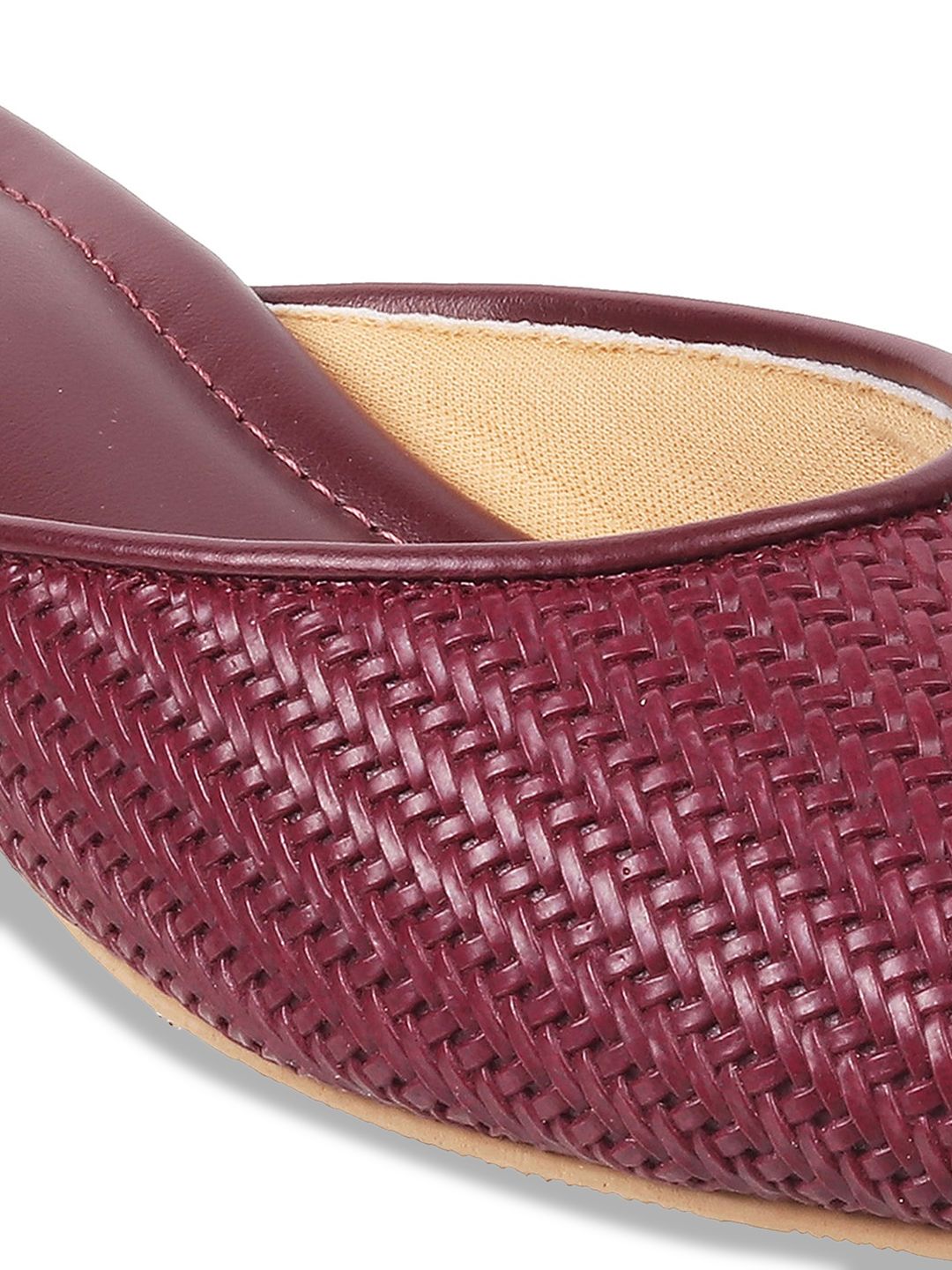 Mochi Woven Design Block Mules With Open Back