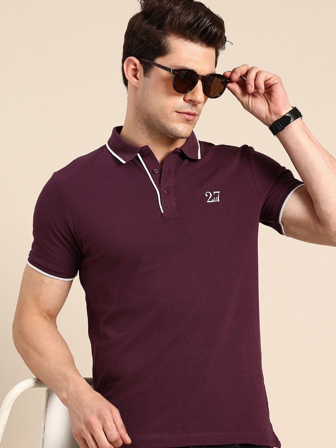 Being Human Pure Cotton Polo Collar T-shirt