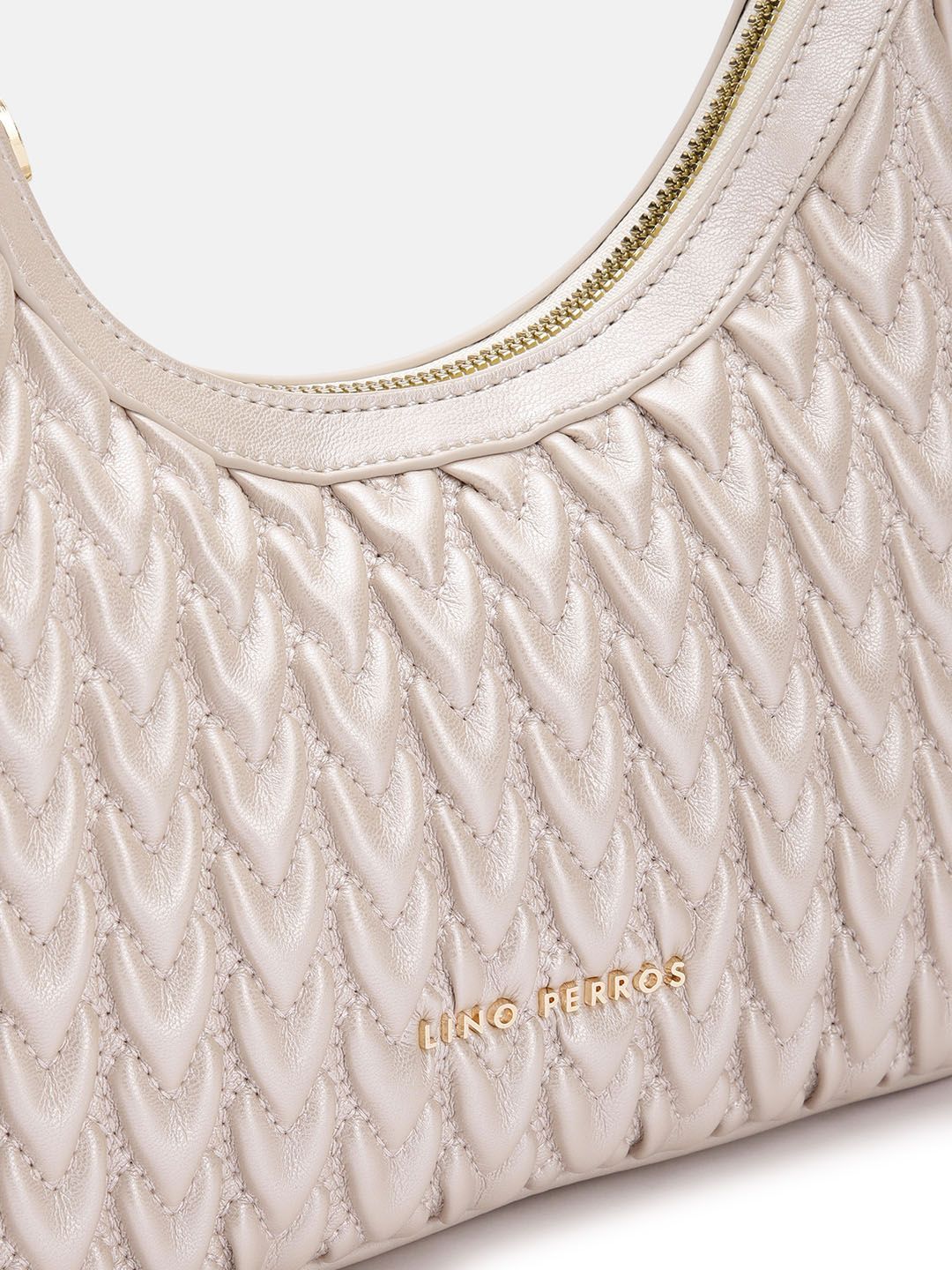 Lino Perros Structured Baguette Heart Quilted Bag