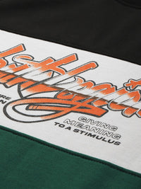 The Indian Garage Co Men Black & White Colourblocked Sweatshirt