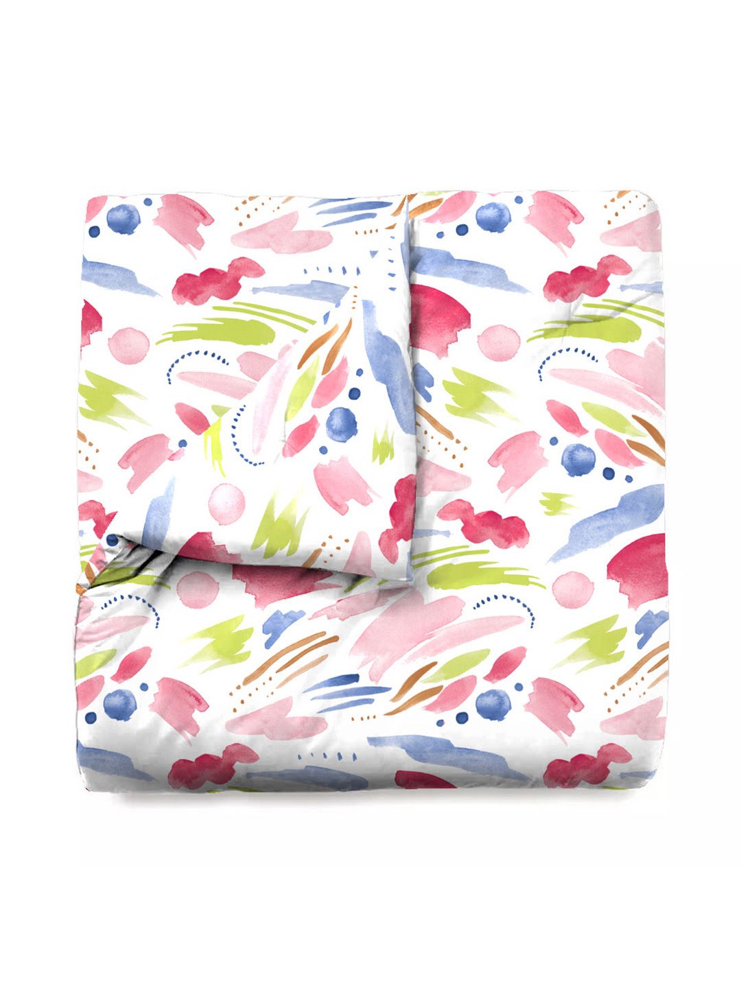 MYTRIDENT White &amp; Pink Pure Cotton Mild Winter Double King Peralatan Tidur Dengan 2 Sarung Bantal