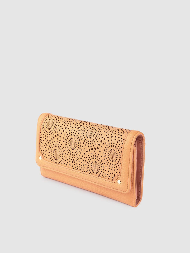Lino Perros Women Laser Cut Detail Three Fold Wallet