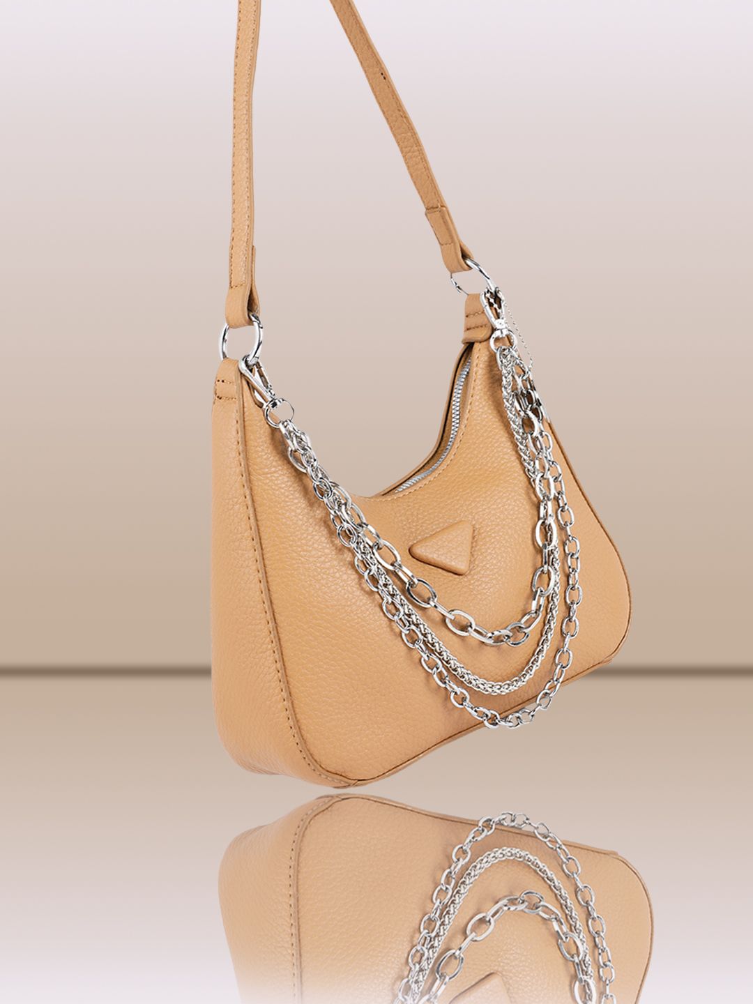 DressBerry Textured Hobo Bag with Stylised Handles