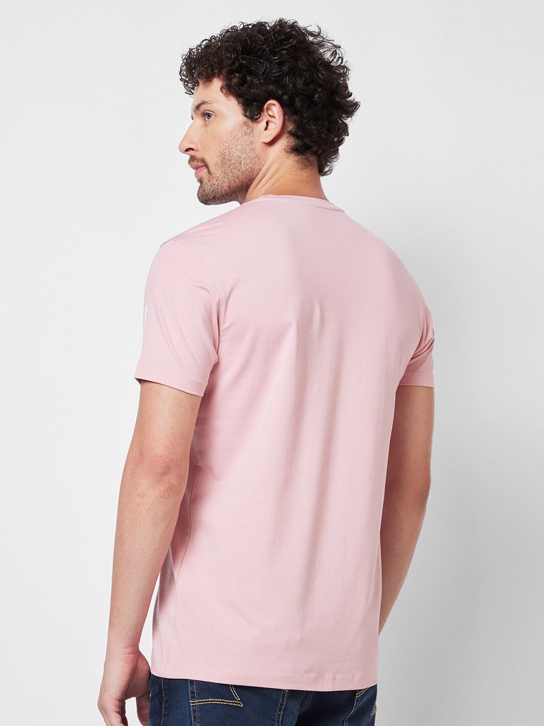 SPYKAR Round Neck Short Sleeves Printed Slim Fit Cotton T-shirt